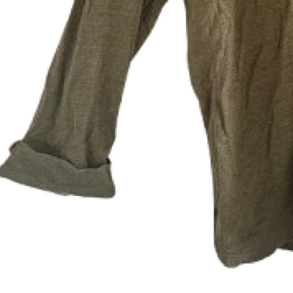 Sigrid Olsen Linen Olive Button‑Up Top L Quiet Luxury Cottagecore Minimalist - Picture 8 of 9
